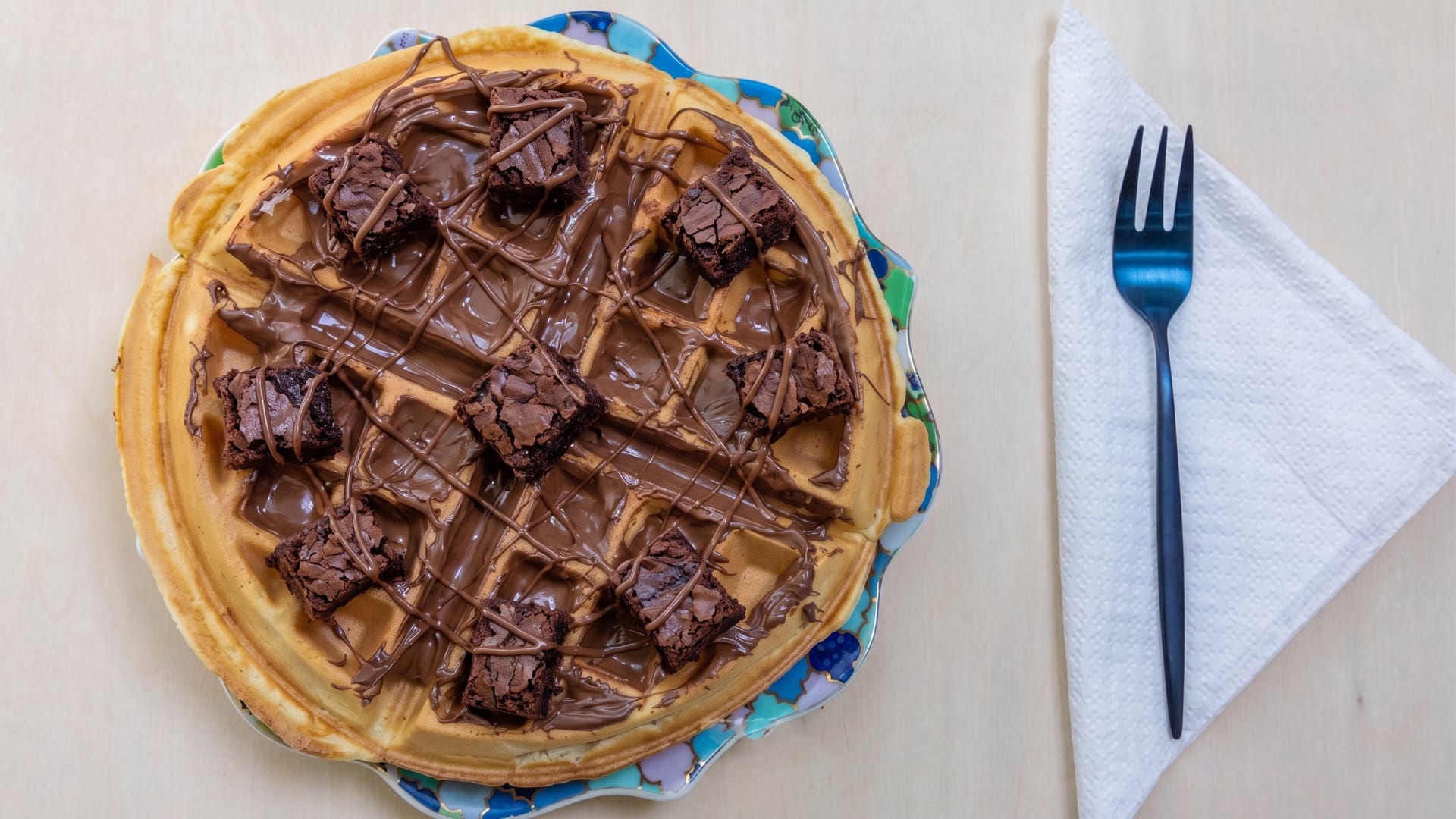 Nutella & Brownie Brussels Waffle